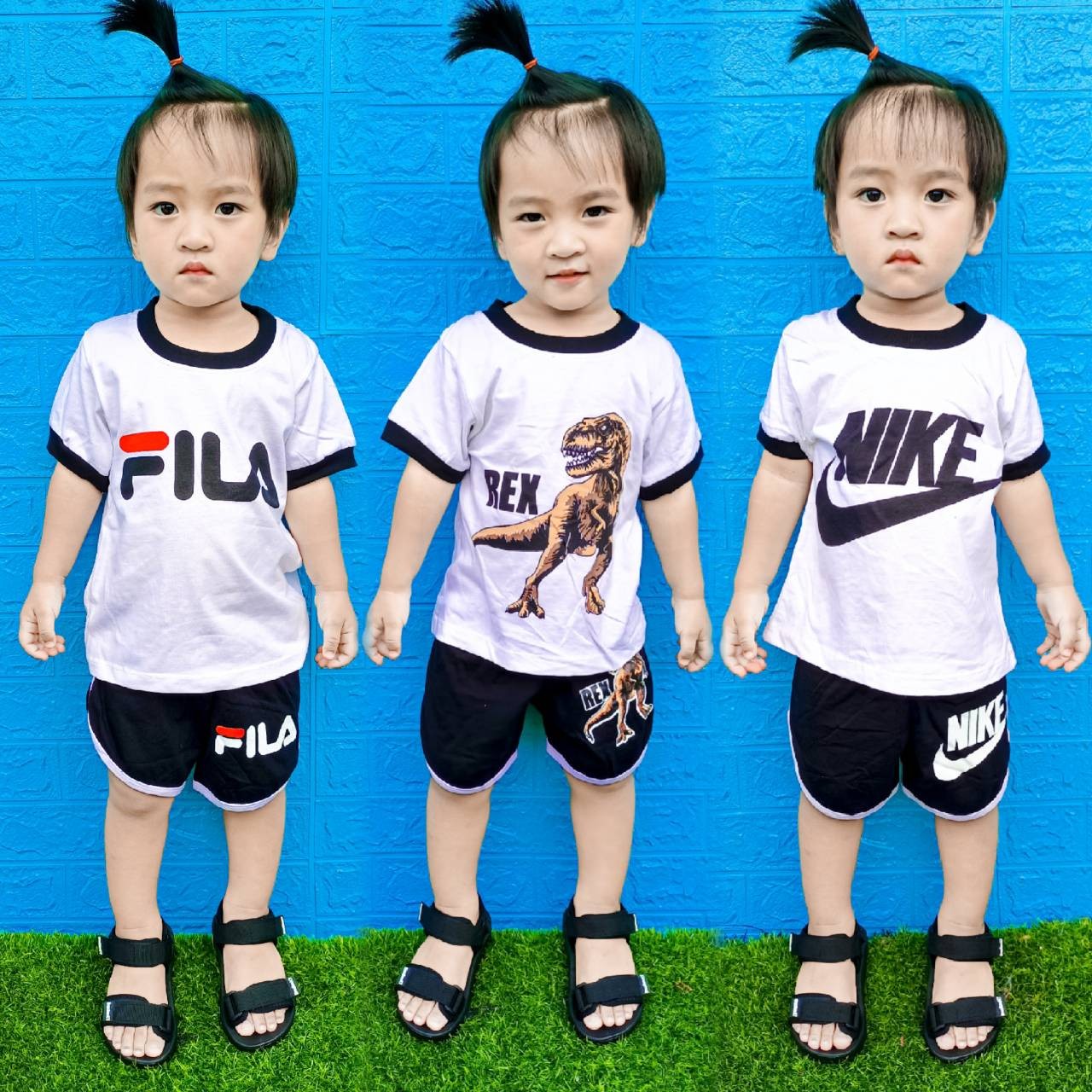 ชุดแขนสั้นกางเกงขาเว้าเสื้อขาวแต่งแขน